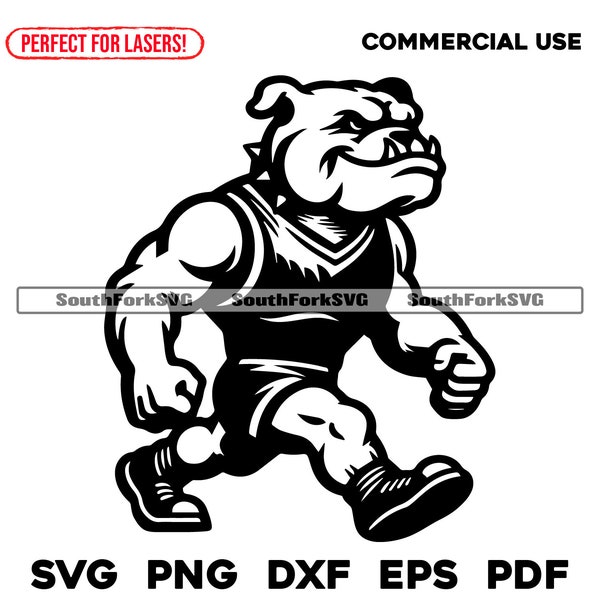 Bulldog Middle High School Sports Team Mascot  | svg png dxf eps pdf | vector graphics design cut print dye sub laser digital files