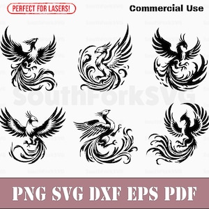 Simple Phoenix Bundle svg png dxf eps pdf | Conception graphique vectorielle, impression découpée, impression, sublimation, gravure laser, fichiers numériques, utilisation commerciale