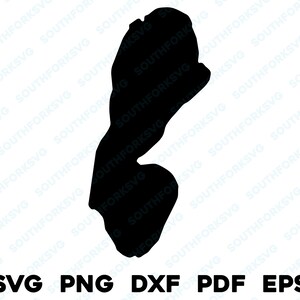 Canadohta Lake Pennsylvania Mapa Forma Contorno Silueta svg png dxf pdf eps vector diseño gráfico corte grabado archivo láser imagen barco