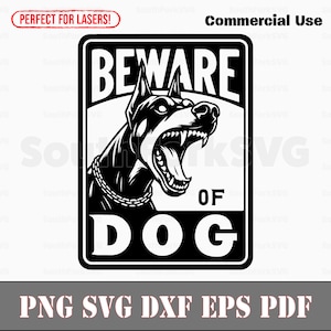 Vorsicht vor Hund Zeichen svg png dxf eps pdf | Vektorgrafik Datei Laser Clip Art schneiden | sofortiger digitaler Download kommerzielle Nutzung
