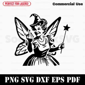Fada Madrinha Dedo Médio svg png dxf pdf eps | design gráfico vetorial corte impressão sublimação de tinta gravação a laser arquivos digitais uso comercial