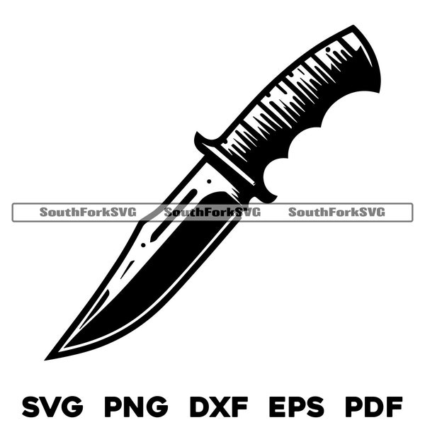 Hunting Knife svg png dxf pdf eps | transparent vector graphic cut print dye sub laser engrave digital files instant download commercial use