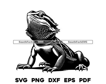 Bearded Dragon Design | svg png dxf eps pdf | vector graphic cut file laser clip art | instant digital download commercial use