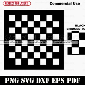 May include: Black and white checkerboard pattern with the text "BLACK IS BRIDGED TOGETHER".