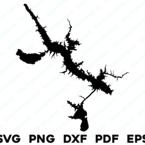 Jordan Lake Alabama Karte Form Silhouette svg png dxf pdf eps Vektorgrafik