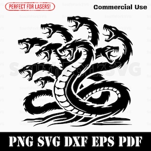 Hydra Dragon Serpent svg png dxf eps pdf Archivos / Corte Impresión Láser Grabado CNC Tinte Sub Vinilo / Descarga Instantánea Uso Comercial