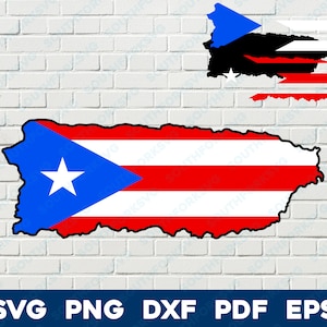 Drapeau de Porto Rico forme svg png dxf eps pdf design graphique vectoriel fichier numérique États-Unis 50 drapeaux d'État USA Amérique États-Unis drapeaux