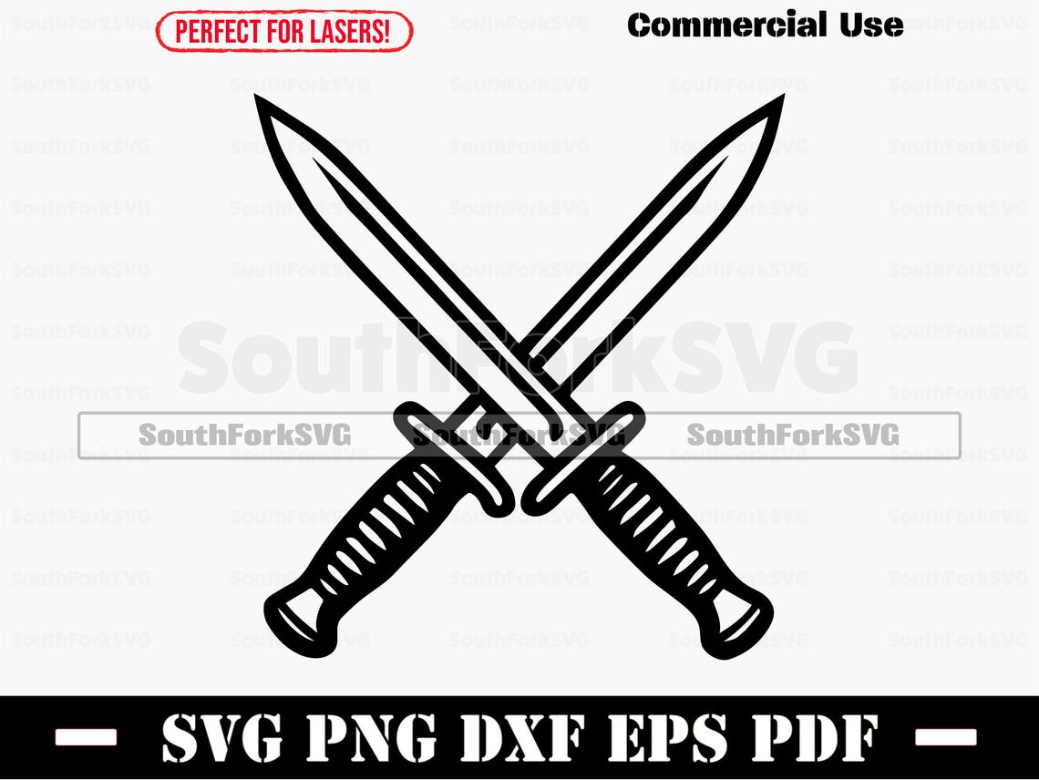 Crossed Daggers Svg Png Dxf Pdf Eps | Cut Print Laser Digital File ...