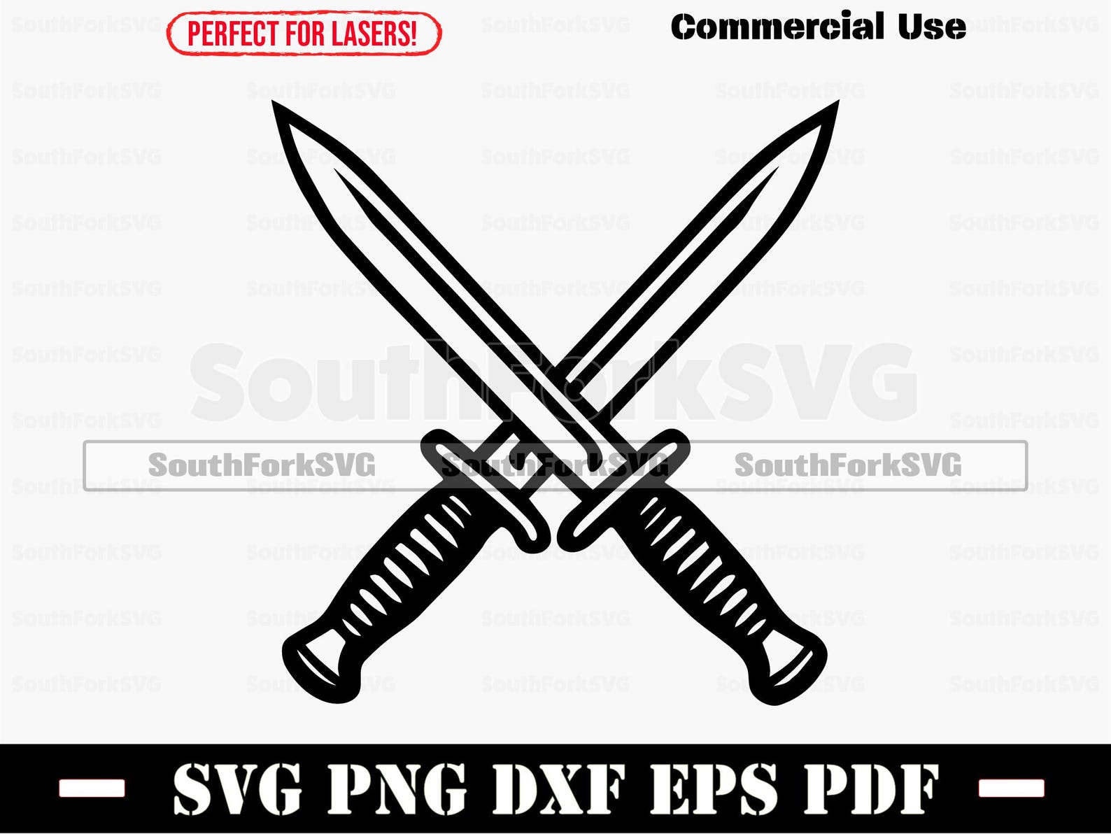 Crossed Daggers Svg Png Dxf Pdf Eps | Cut Print Laser Digital File ...