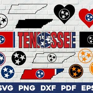 Ontwerpbundel met driesterrenvlag in de vorm van Tennessee | svg png dxf eps pdf | vector grafisch ontwerp knippen afdrukbestand clip art laser graveren cnc
