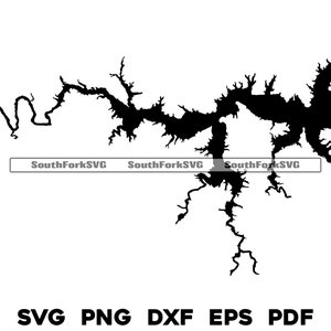 Lake Nacimiento Kalifornien Form Silhouette Umriss svg png dxf pdf eps Vektorgrafik Schnitt Gravur Laserdatei Farbstoffbild