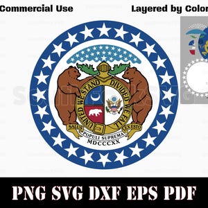 Missouri State Flag Crest Seal Emblem svg png dxf vector graphic design digital file U.S. 50 State Flags USA America United States Flags