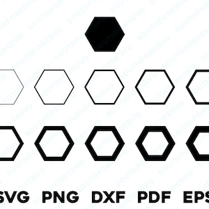 Zeshoek lijn lijn bundel svg png dxf eps pdf | vectorgrafisch ontwerp gesneden print lasergraveerbestanden | digitale download commercieel gebruik