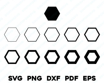 Hexagon Line Stroke Bundle svg png dxf eps pdf | vector graphic design cut print laser engrave files | digital download commercial use