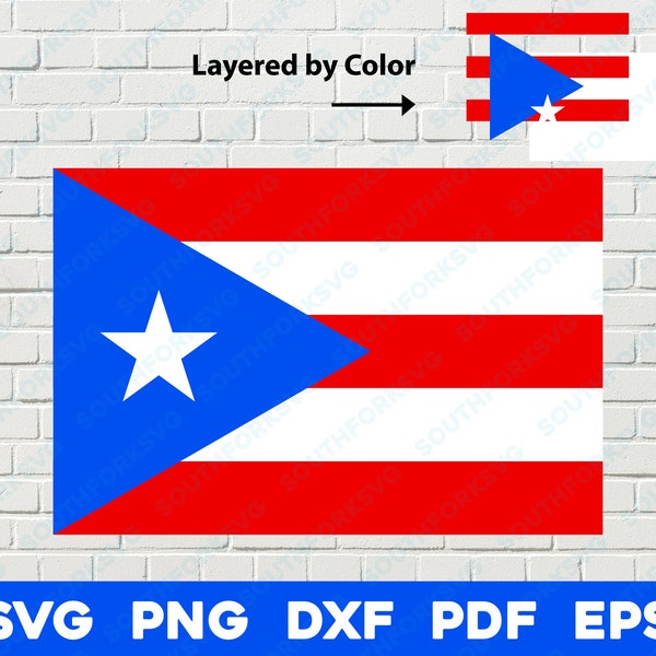Puerto Rico Flag svg png dxf eps pdf vector graphic design digital file U.S. 50 State Flags USA America United States Flags