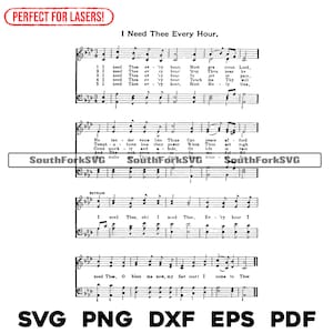 J'ai besoin de toi chaque heure hymne partition svg png dxf eps pdf gravure laser fichiers conception graphique téléchargement numérique utilisation commerciale