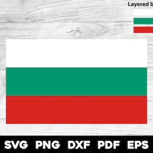 Bulgaria Bulgarian Country Flag | svg png dxf eps pdf | Layered by Color vector graphic design cut print dye sub laser digital files