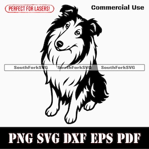 Collie Begging svg png dxf eps pdf | vector graphic stencil cut file laser clip art print digital download commercial use