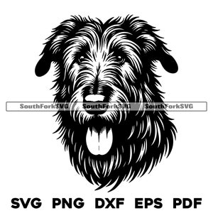 Irischer Wolfshund Hundekopf Design | svg png dxf eps pdf | Vektorgrafik Datei Laser Clip Art schneiden | sofortiger digitaler Download kommerzielle Nutzung