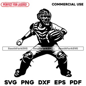 Disegno del ricevitore di baseball / svg png dxf eps pdf / progettazione grafica vettoriale taglio stampa incisione laser file / download digitale uso commerciale