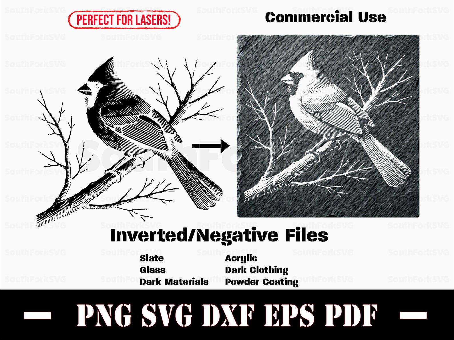 Inverted Cardinal Bird Svg Png Dxf Eps Pdf Vector Graphic Cut Print ...