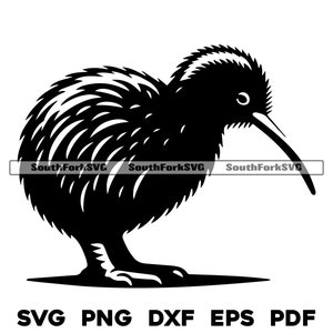 Kiwi Bird Design | svg png dxf eps pdf | vector graphic cut file laser clip art | instant digital download commercial use