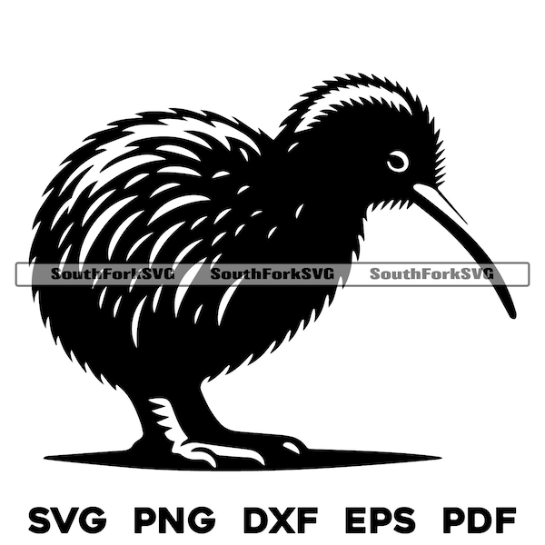 Kiwi Bird Design | svg png dxf eps pdf | vector graphic cut file laser clip art | instant digital download commercial use