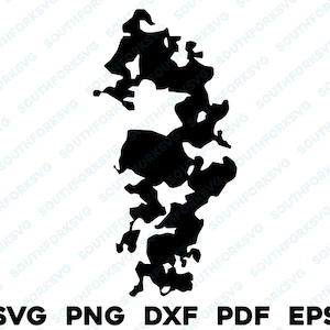 Lago Metigoshe Dakota del Norte Mapa Forma Silueta svg png dxf pdf eps vector diseño gráfico corte grabado archivo láser imagen barco lago casa