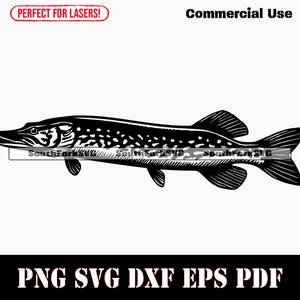 Snoek svg png dxf eps pdf | transparant vector grafisch ontwerp gesneden print kleurstof sub laser graveerbestanden commercieel gebruik