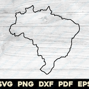 Forme di contorno del paese del Brasile / svg png dxf pdf eps / progettazione grafica vettoriale taglio stampa tintura sub laser cnc incisione laser file digitali download