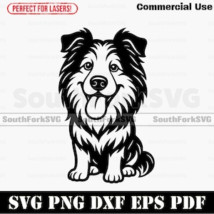 Shetland Sheepdog big head svg png dxf eps pdf vector graphic cut file laser stencil clip art instant digital download commercial use