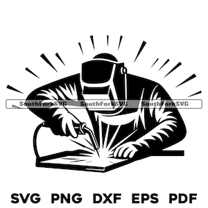 Person Welding, Welder Design | svg png dxf eps pdf | vector graphic cut file laser clip art | instant digital download commercial use