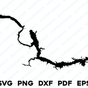 Lago Sakakawea Dakota del Norte Mapa Forma Silueta svg png dxf pdf eps vector diseño gráfico corte grabado láser archivo imagen barco lago casa