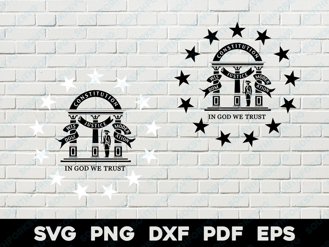 Georgia state flag svg png dxf eps pdf vector graphic design digital