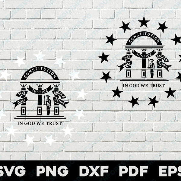 Georgia State Flag svg png dxf eps pdf vector graphic design digital file U.S. 50 State Flags USA America United States Flags