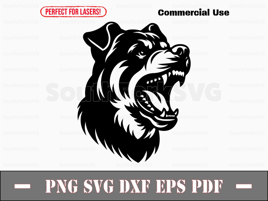 Rottweiler Barking Attack Svg Png Dxf Eps Pdf | Vector Graphic Cut File ...
