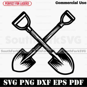 Crossed Shovels svg png dxf pdf eps | Cut Print Laser Digital File | Instant Download Commercial Use