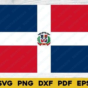 Drapeau de la République dominicaine svg png dxf eps pdf | Conception graphique vectorielle en couches superposées | fichier numérique clipart colorant sous-image