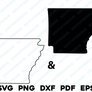 Simple Arkansas State Silhouette & Outline Shapes svg png dxf pdf eps vector graphic design cut engraving laser file image  map America