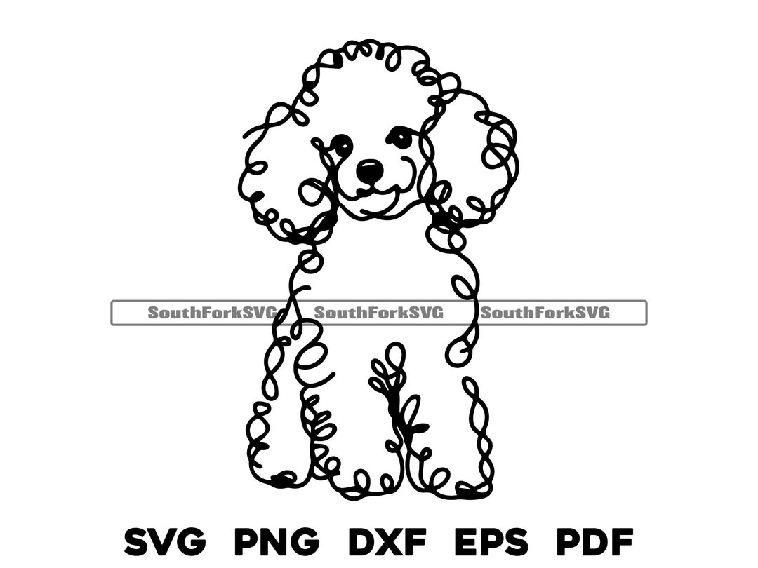 Toy Poodle Line Art Design | Svg Png Dxf Eps Pdf Vector Graphic Cut ...