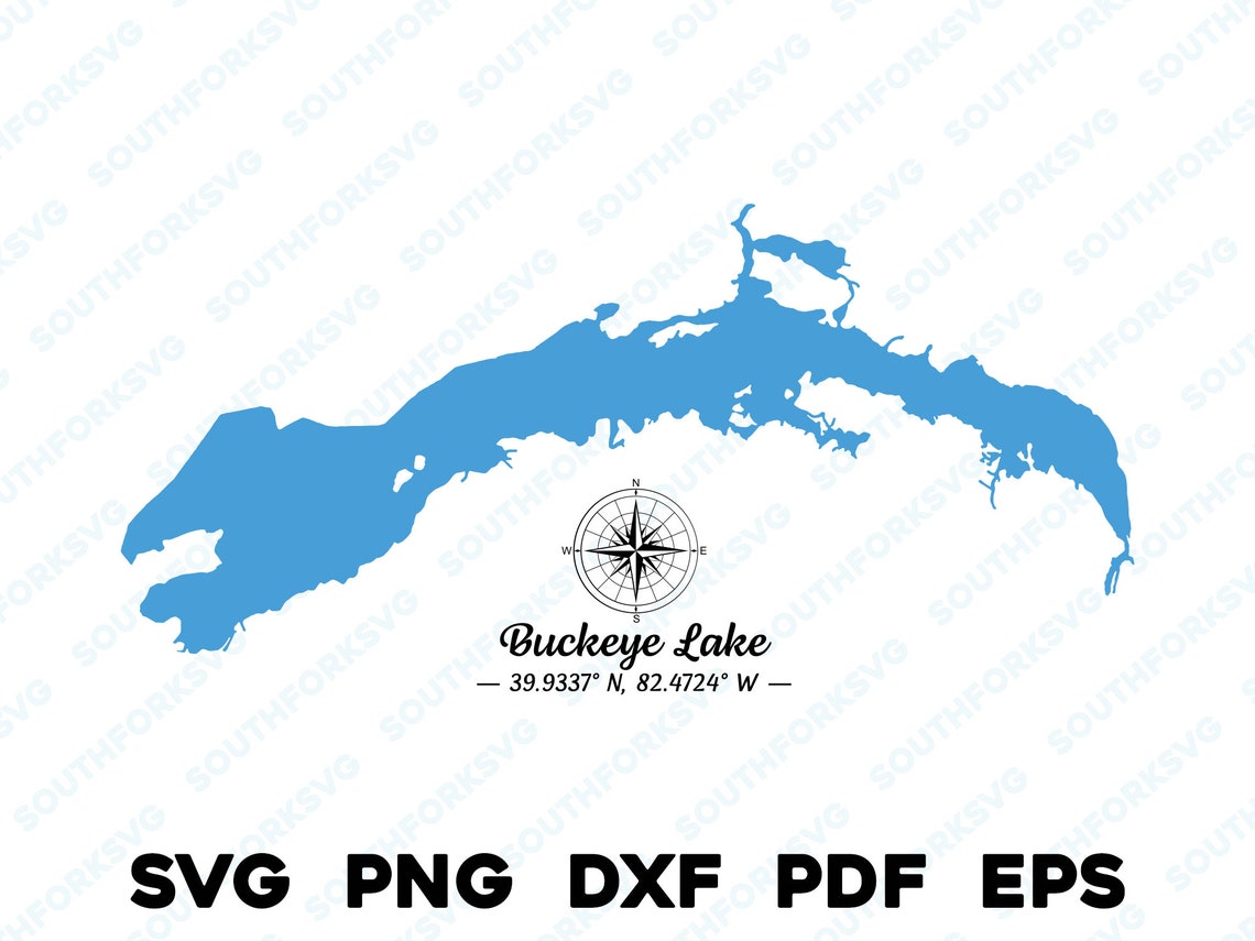 Buckeye Lake Ohio Silhouette Shape Svg Png Dxf Pdf Eps Vector - Etsy