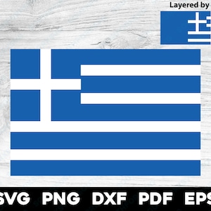 Griekse Griekse vlag, gelaagd op kleur | svg png dxf eps pdf | vector grafisch ontwerp gesneden print kleurstof cnc lasergraveren digitale bestanden