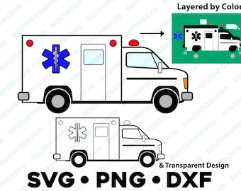 Ambulance emt SVG PNG DXF clipart transparent vector graphic design cut file silhouette nurse doctor emergency service police firefighter