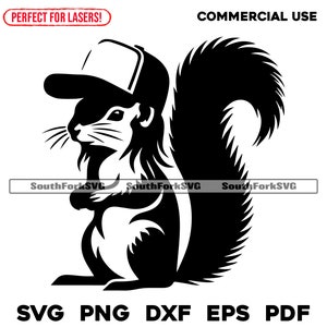 Cappello da camionista con scoiattolo e mullet svg png dxf eps pdf / grafica vettoriale design taglio stampa dye sub laser incisione cnc file digitali uso commerciale