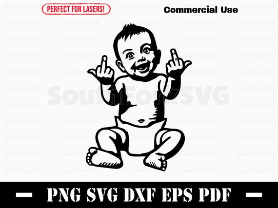面白い赤ちゃんの中指のデザイン svg png dxf eps pdf | ベクター