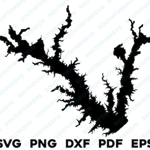 Lake Fork Texas carte forme Silhouette svg png dxf pdf eps vector design graphique coupe gravure fichier laser image ing canotage Lake House