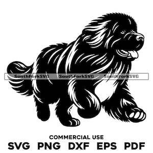 Neufundländer Laufendes Design | svg png dxf eps pdf | Vektorgrafik Datei Laser Clip Art schneiden | sofortiger digitaler Download kommerzielle Nutzung