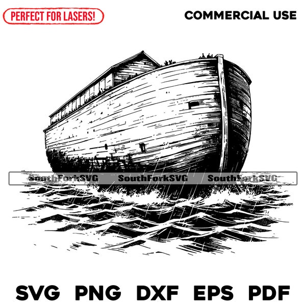 Laser Engrave Files Noahs Ark svg png dxf eps pdf | vector graphic design cut print dye sub cnc digital file commercial use