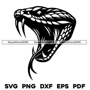 Fauchende Schlangenkopf svg png dxf eps pdf | Vektorgrafik Datei Laser Clip Art schneiden | sofortiger digitaler Download kommerzielle Nutzung
