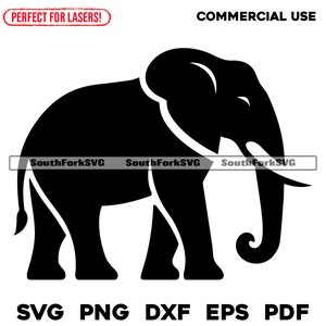 Diseño de elefante simple svg png dxf eps pdf / diseño gráfico vectorial corte impresión sublimación láser archivos uso comercial